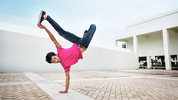 handstand on one hand/breakdancer