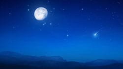 full moon in a blue night sky
