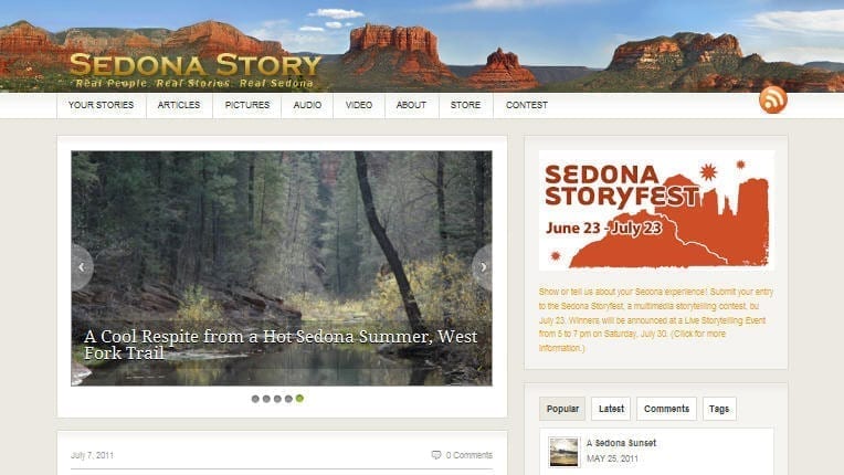 old sedona story website
