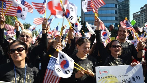 a parade for Korea's birthday