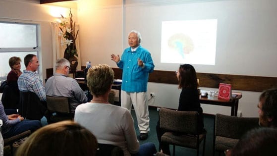 Ilchi Lee speaking in New Zealand