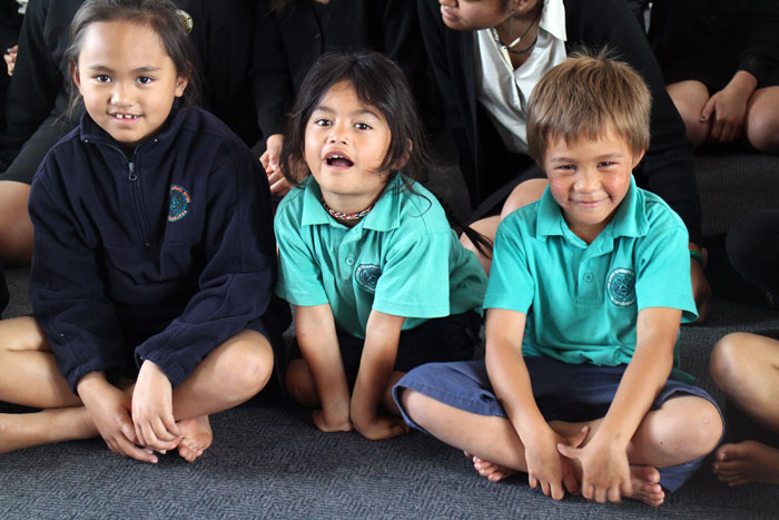 children at Maori school in New Zealand
