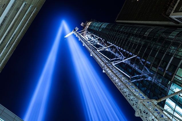 Twin Tower Spotlight Memorial