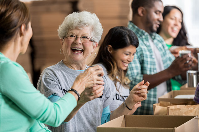 Sharing and giving with others brings you joy, like these volunteers.