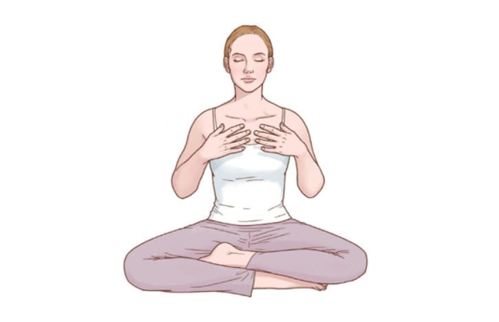 meditation with hands on chest