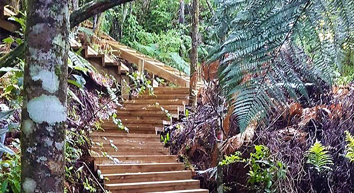 120 meditation steps at Earth Village, New Zealand