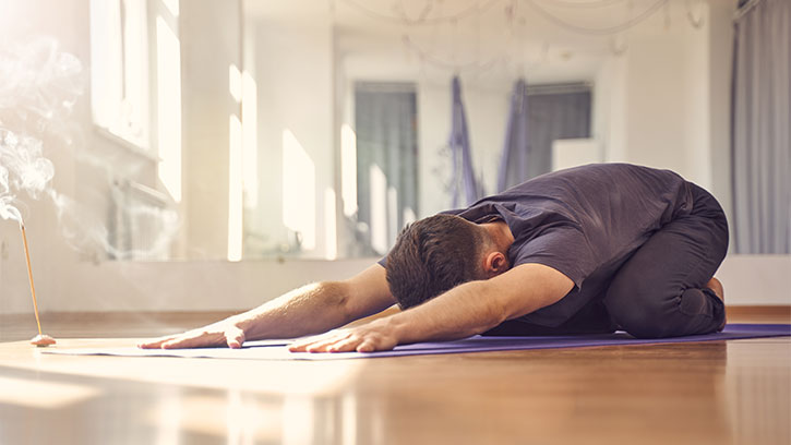 man in full prostration