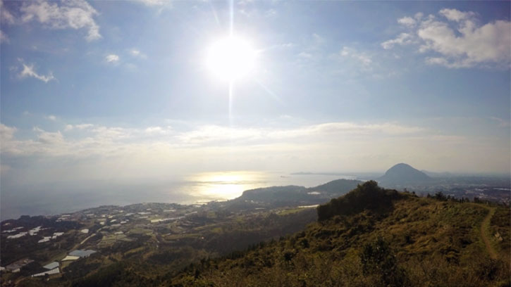 View from the top of Gunsan on Jeju Island, South Korea