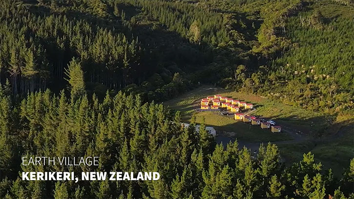 Aerial view of Earth Village